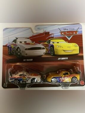 PAT TRAXSON & JEFF CORVETTE DISNEY PIXAR CARS BUNDLE
